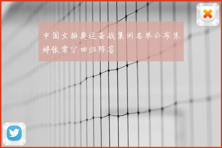 中国女排奥运备战集训名单公布朱婷张常宁回归阵容